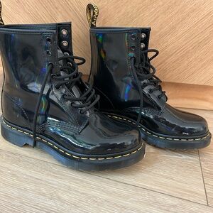 Holographic navy blue doc martens